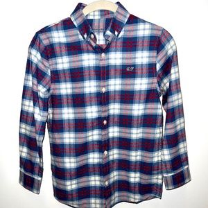 Vineyard Vines Boys' Stretch Cotton Flannel Plaid Shirt Size S (8-10)